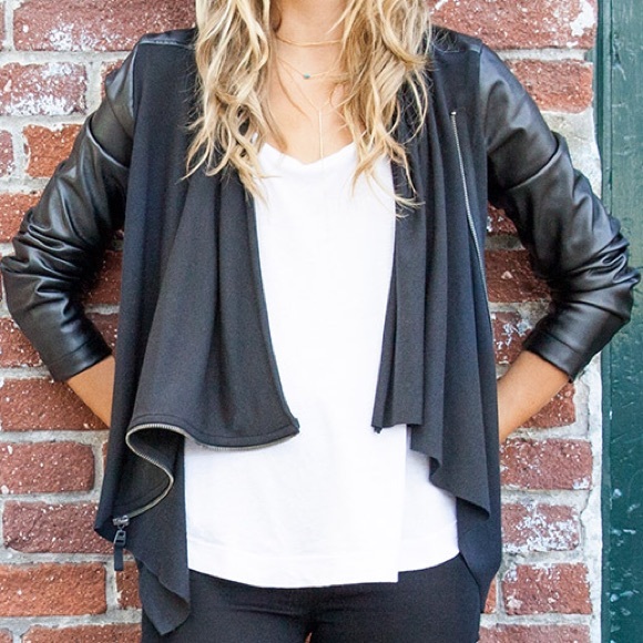 Blank NYC Jackets & Blazers - Blank NYC draped faux leather jacket
